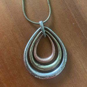 Bronze Brass Silver Gold Artdeco Statement Pendant